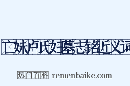 亡妹卢氏妇墓志铭近义词是什么意思的图片